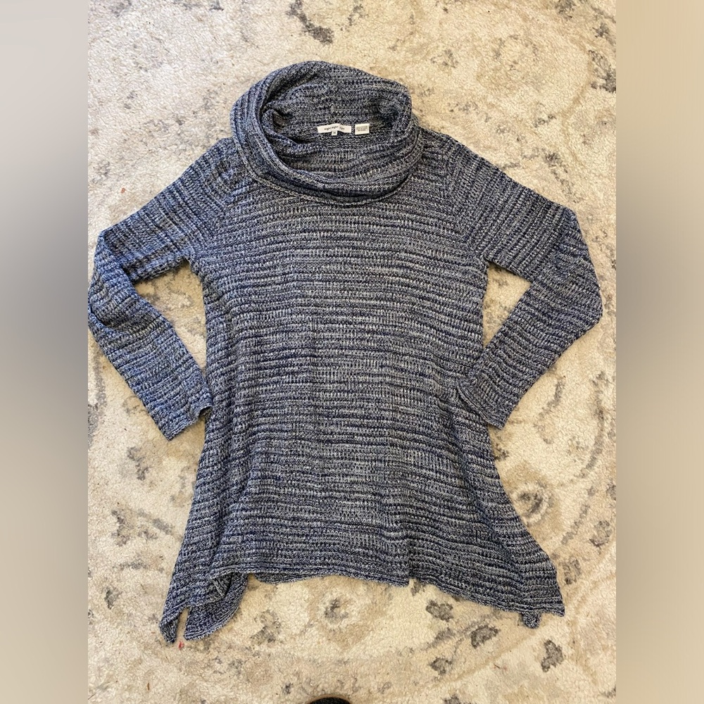 Eight Eight Eight Heathered Blue Grey Turtleneck Sweater Size Medium